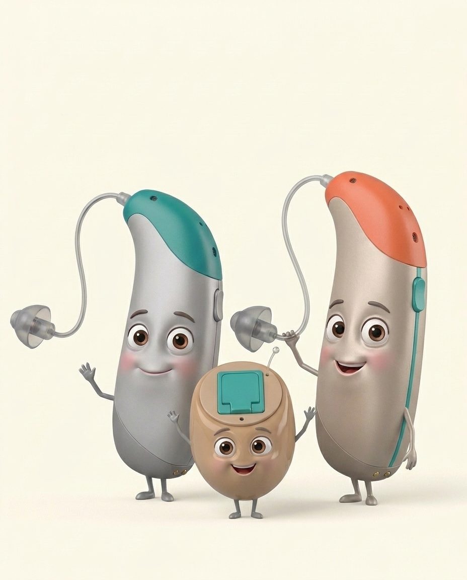 모아히어링 캐릭터 모아(오픈형), 링이(귓속형), 히어(오픈형)